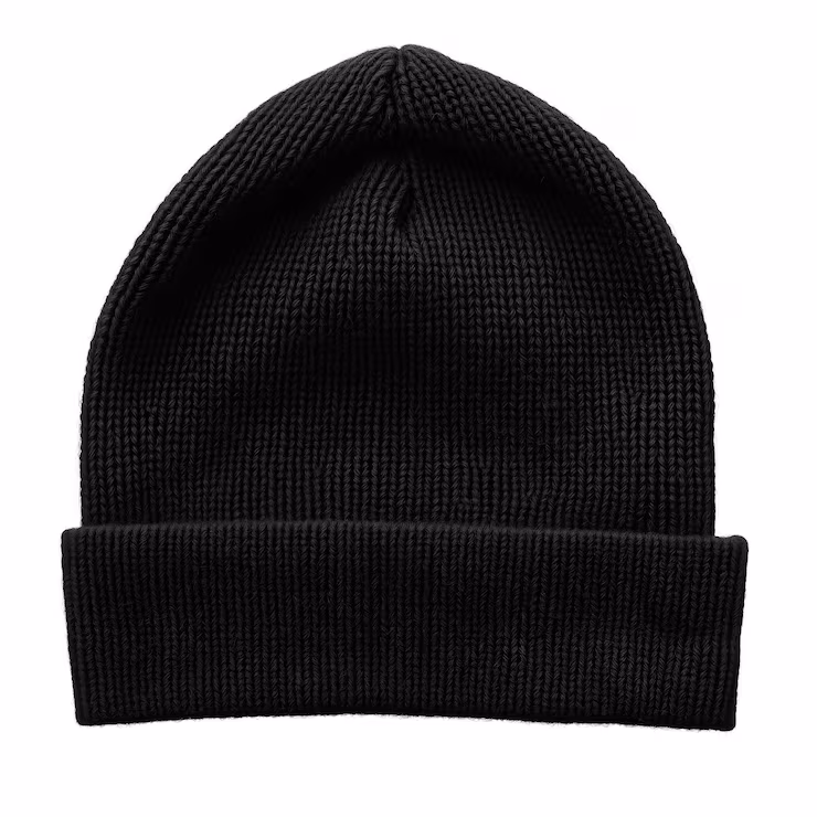Classic Black Beanie Front View